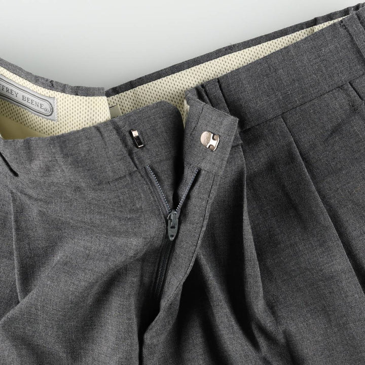 ~90'S GEOFFREY BEENE Two-Pleat Slacks Pants, Made in USA, Men's W35 (approx.), Wide Leg Pants unclear gray type Vintage Second Hand