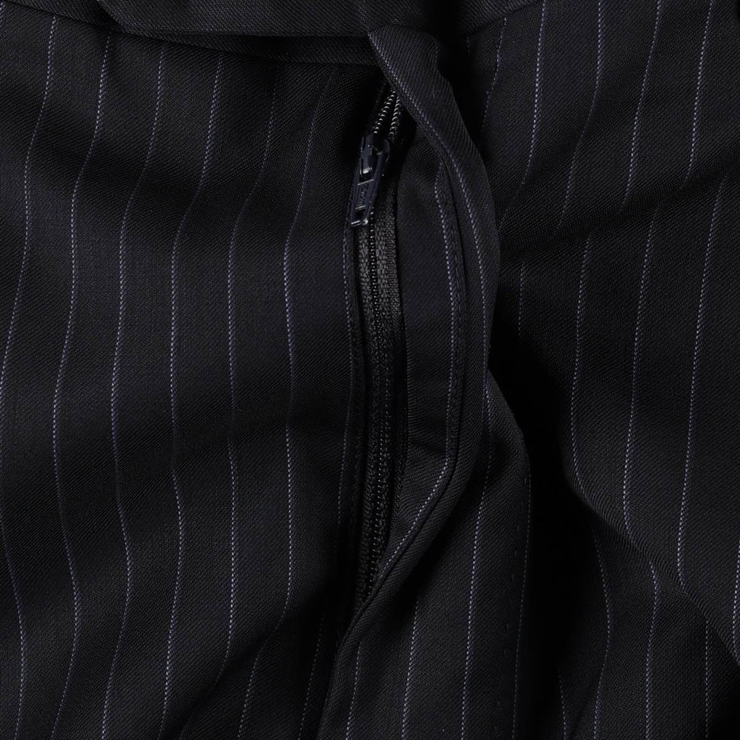 CANALI Stripe Pattern One-Pleat Wool Trousers/Slacks, Made in Italy, Men's W35 (approx.) wool navy blue type Vintage Second Hand