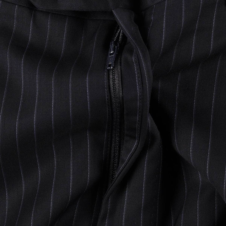 CANALI Stripe Pattern One-Pleat Wool Trousers/Slacks, Made in Italy, Men's W35 (approx.) wool navy blue type Vintage Second Hand