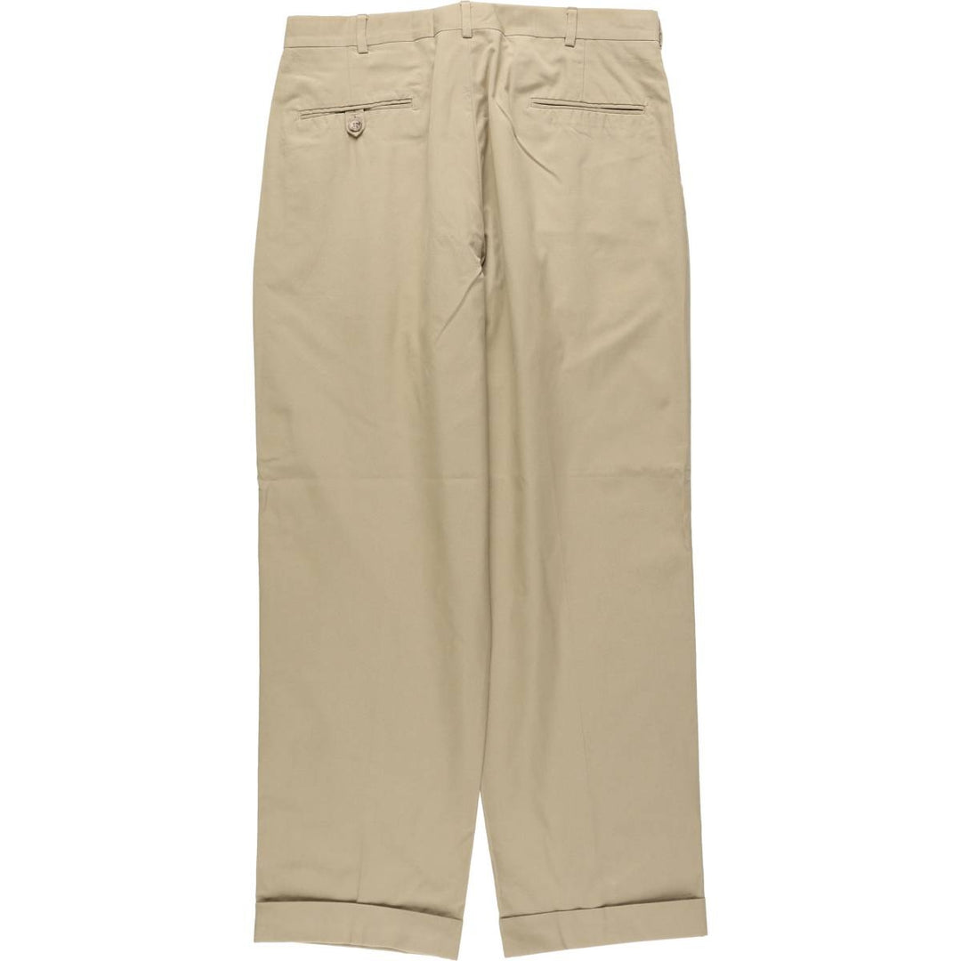 ~90'S JG HOOK TODAY'S MAN Two-Pleat Poly/Cotton Slacks Pants, Made in USA, Men's W34 (approx.), Vintage cotton Beige type Vintage Second Hand