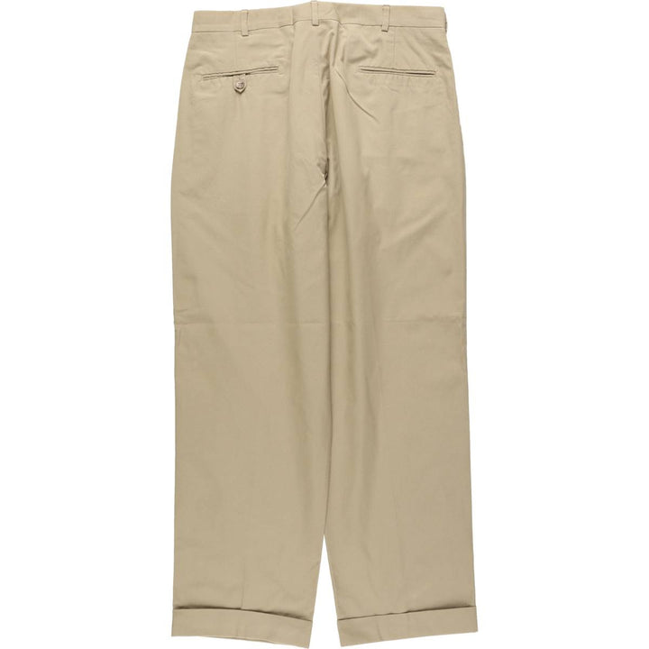 ~90'S JG HOOK TODAY'S MAN Two-Pleat Poly/Cotton Slacks Pants, Made in USA, Men's W34 (approx.), Vintage cotton Beige type Vintage Second Hand
