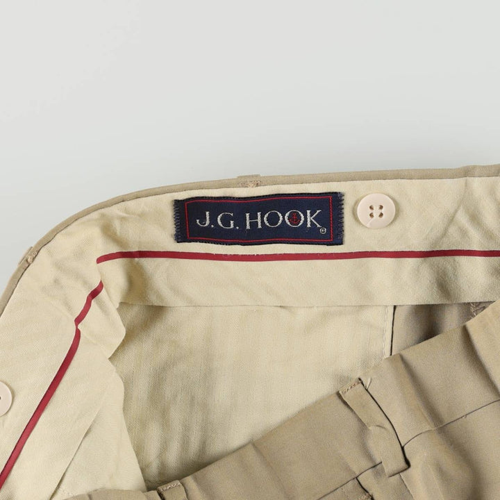 ~90'S JG HOOK TODAY'S MAN Two-Pleat Poly/Cotton Slacks Pants, Made in USA, Men's W34 (approx.), Vintage cotton Beige type Vintage Second Hand
