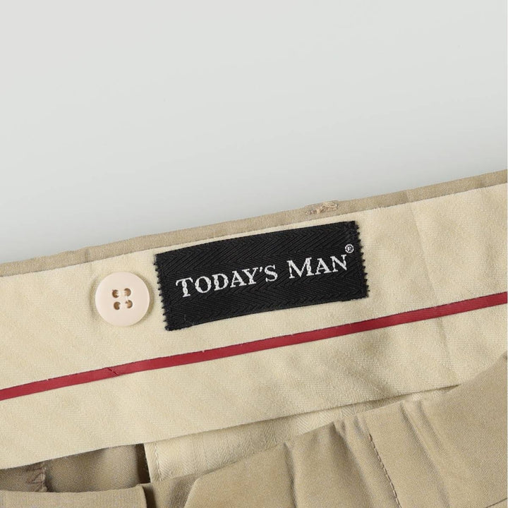 ~90'S JG HOOK TODAY'S MAN Two-Pleat Poly/Cotton Slacks Pants, Made in USA, Men's W34 (approx.), Vintage cotton Beige type Vintage Second Hand
