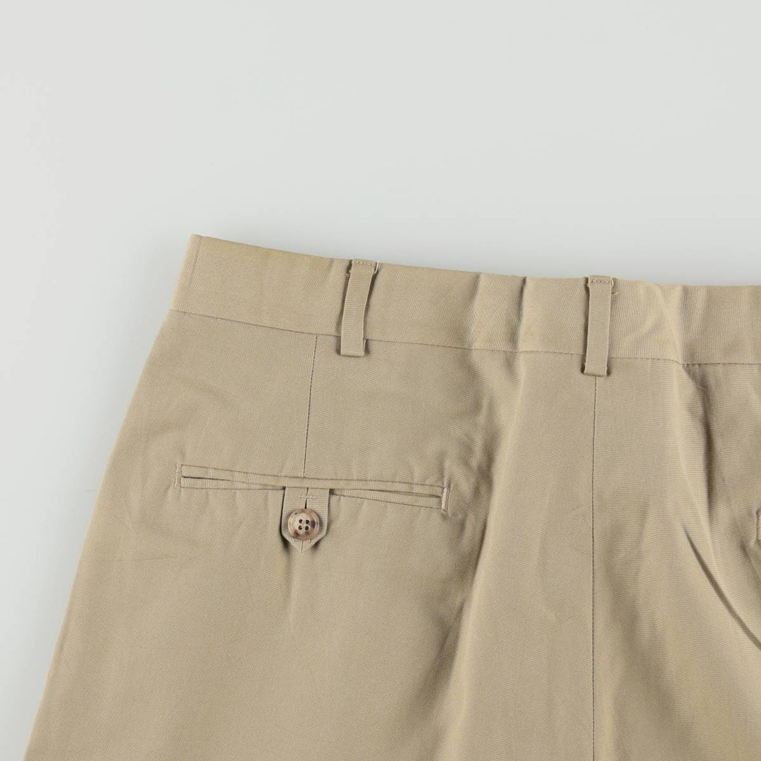 ~90'S JG HOOK TODAY'S MAN Two-Pleat Poly/Cotton Slacks Pants, Made in USA, Men's W34 (approx.), Vintage cotton Beige type Vintage Second Hand
