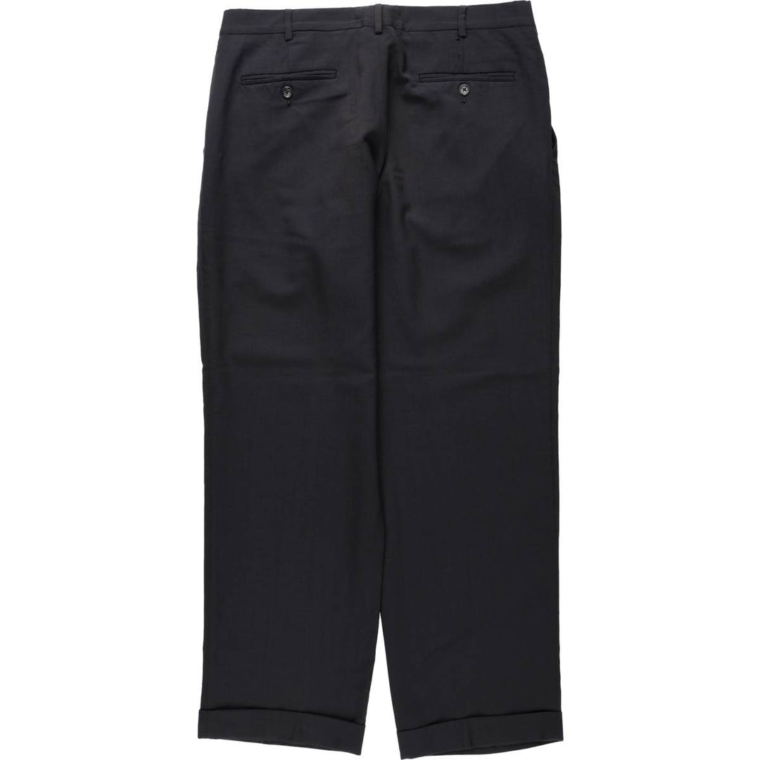 Lands' End two-pleat wool trousers, men's size W35 (approx.) wool navy blue type Vintage Second Hand