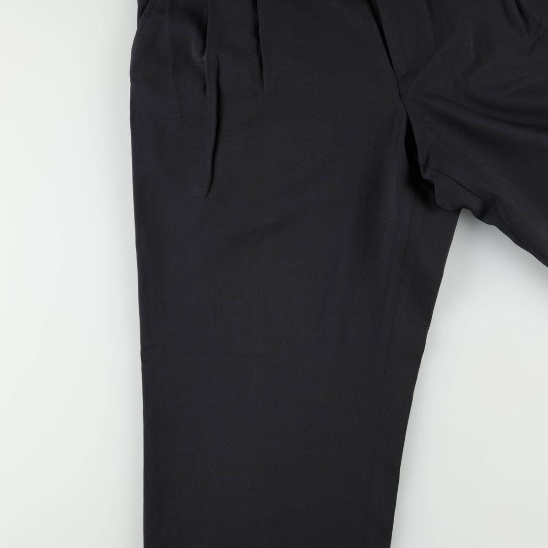 Lands' End two-pleat wool trousers, men's size W35 (approx.) wool navy blue type Vintage Second Hand