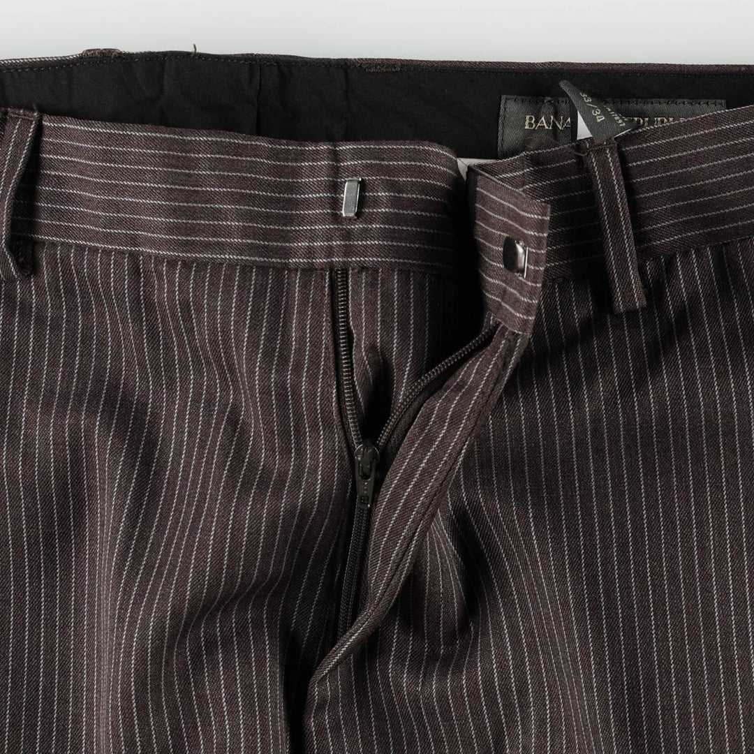 Banana Republic Stripe Pattern Wool Pants Slacks Men's W34 (approx.) wool walnut Vintage Second Hand