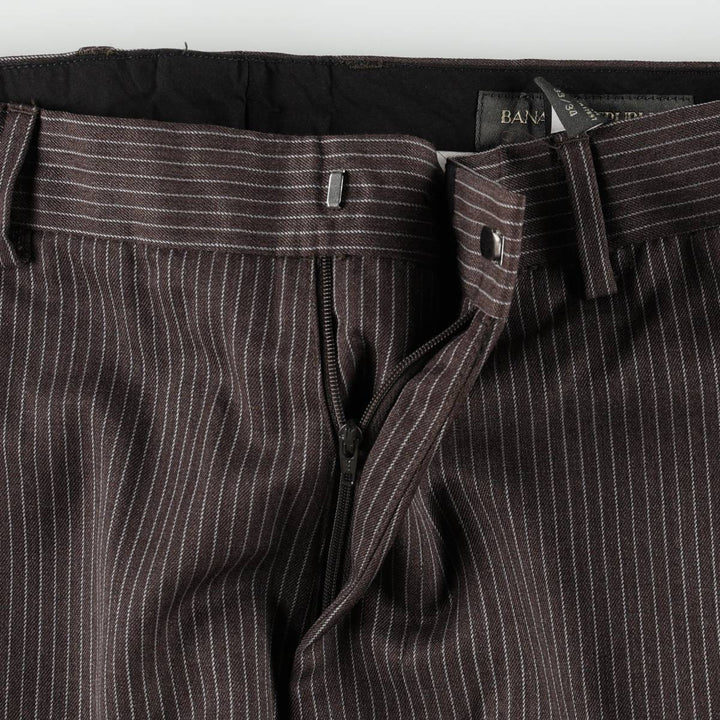 Banana Republic Stripe Pattern Wool Pants Slacks Men's W34 (approx.) wool walnut Vintage Second Hand