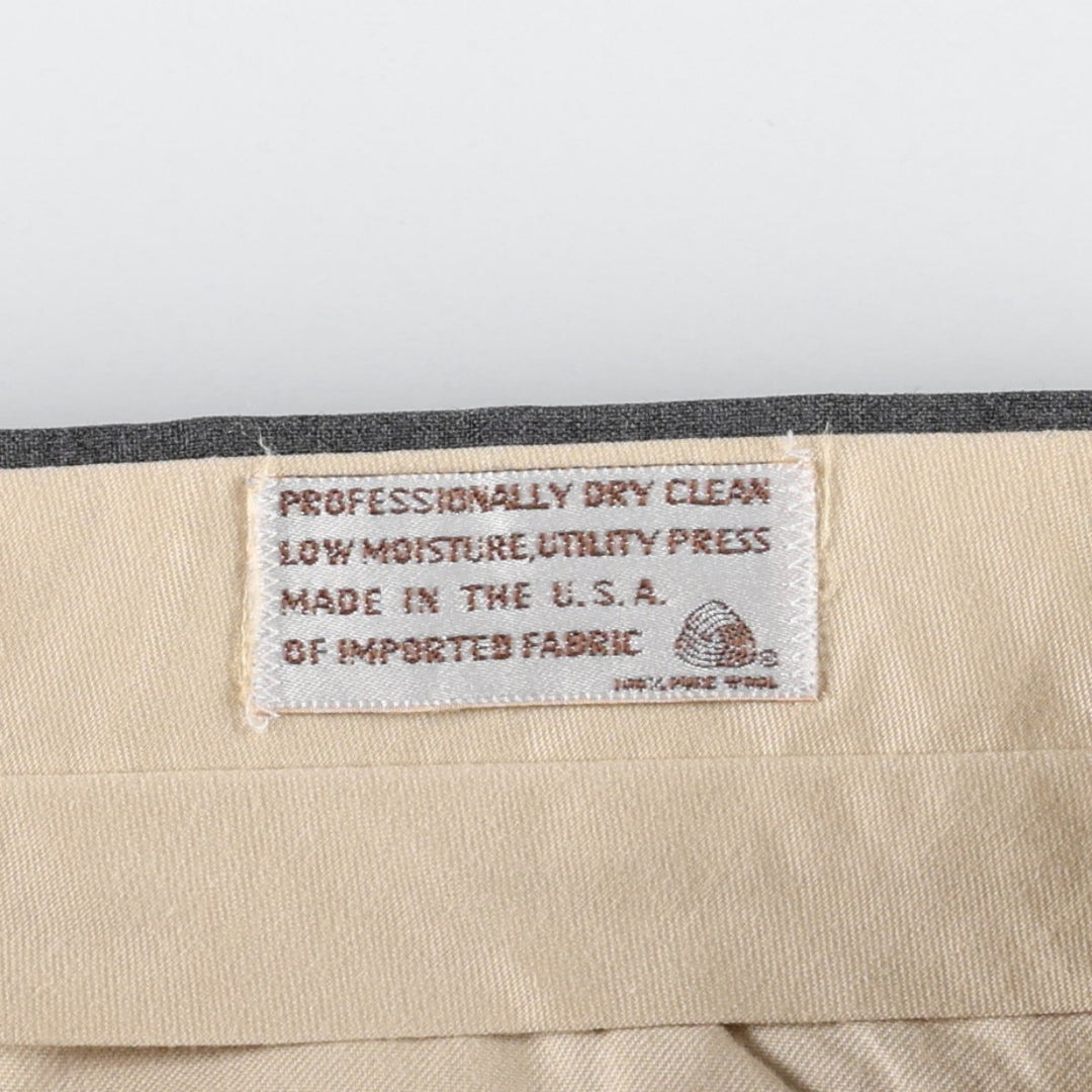 MAJER SLACKS Wool Pants, Slacks, Made in USA, Men's W33 (approx.), Vintage. wool gray type Vintage Second Hand