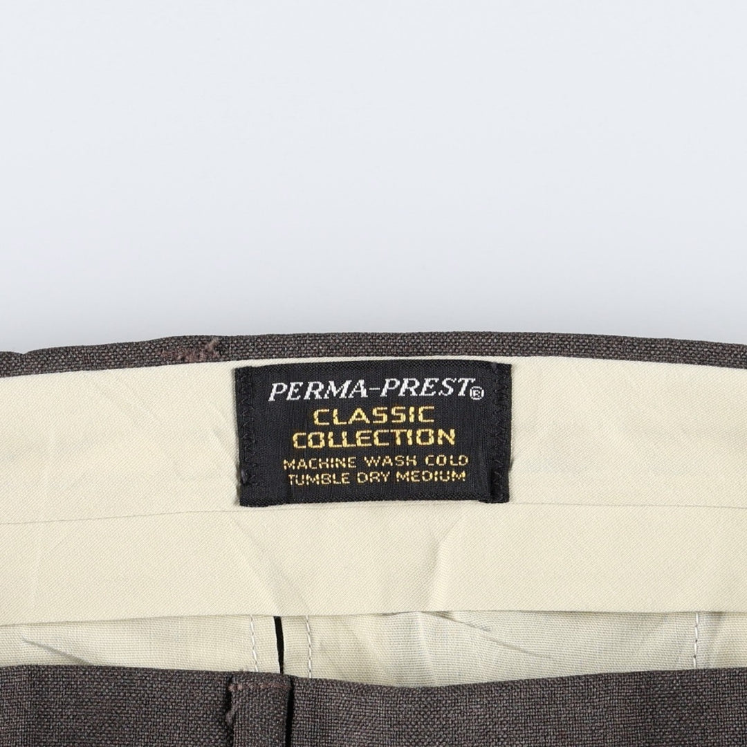 1970s-era Sears Classic Collection slacks, men's size W33 (approx.), vintage. polyester brown type Vintage Second Hand