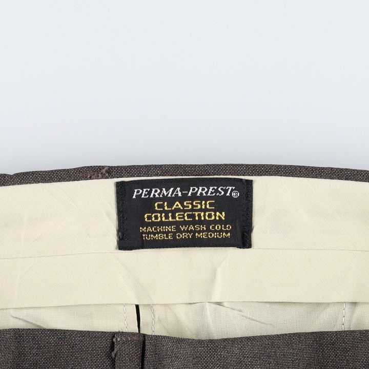 1970s-era Sears Classic Collection slacks, men's size W33 (approx.), vintage. polyester brown type Vintage Second Hand