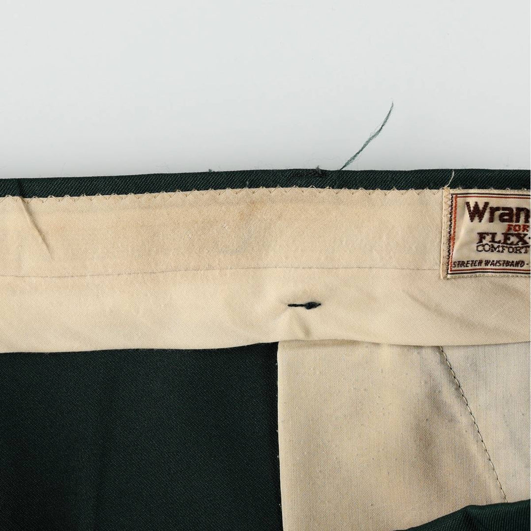 70s-80'S Wrangler FLEX-FIT COMFORT WEAR SLACK trousers, men's size W35 (approx.) unclear green type Vintage Second Hand