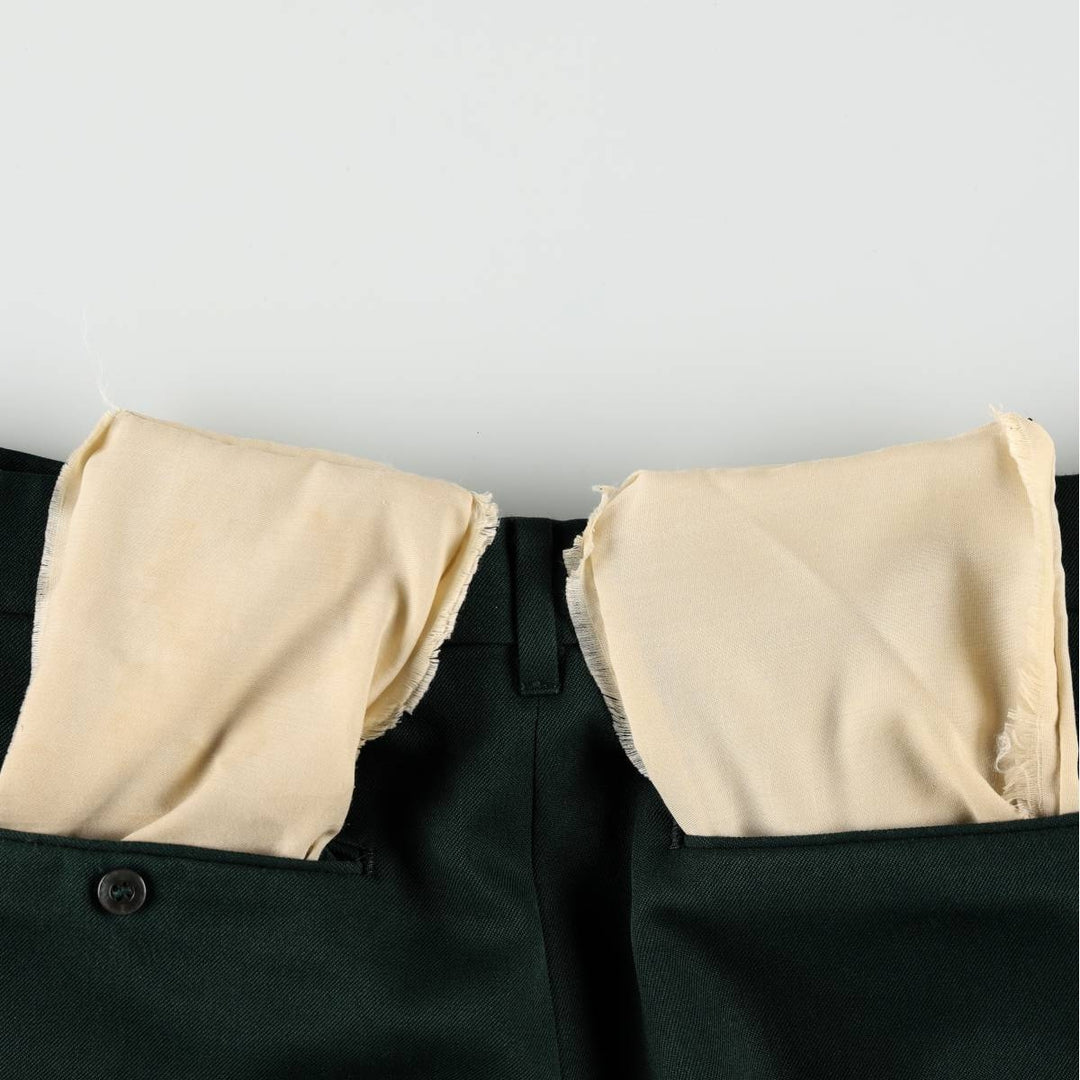 70s-80'S Wrangler FLEX-FIT COMFORT WEAR SLACK trousers, men's size W35 (approx.) unclear green type Vintage Second Hand