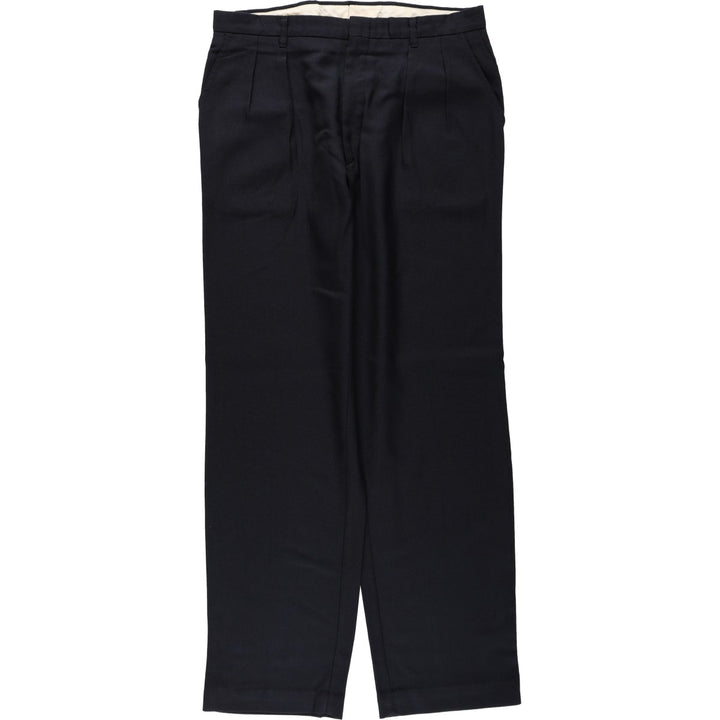Vintage two-pleat slacks, made in the USA, men's size W34. unclear navy blue type Vintage Second Hand