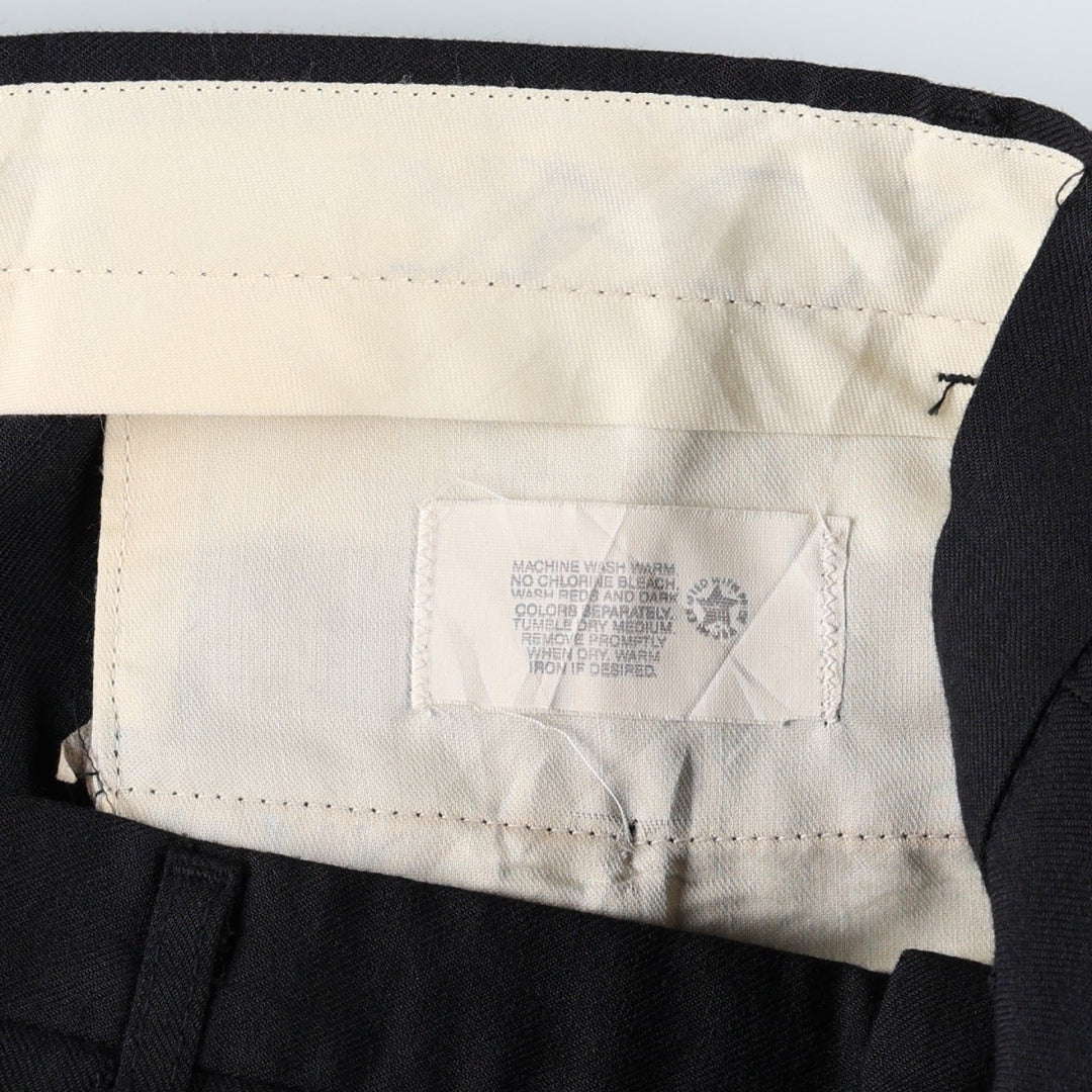 Vintage two-pleat slacks, made in the USA, men's size W34. unclear navy blue type Vintage Second Hand