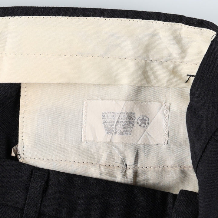 Vintage two-pleat slacks, made in the USA, men's size W34. unclear navy blue type Vintage Second Hand