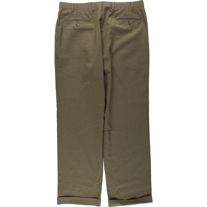 Ralph Lauren LAUREN Two-pleat Wool Pants, Men's Slacks, Size W37 wool Khaki type Vintage Second Hand