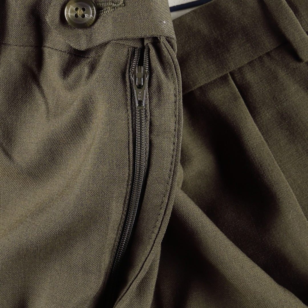 Ralph Lauren LAUREN Two-pleat Wool Pants, Men's Slacks, Size W37 wool Khaki type Vintage Second Hand