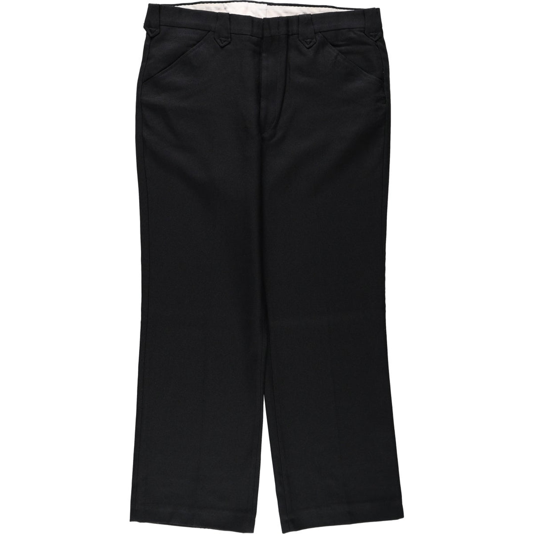 SHEPLERS slacks pants, made in USA, men's size W36 (approx.), vintage. polyester black type Vintage Second Hand