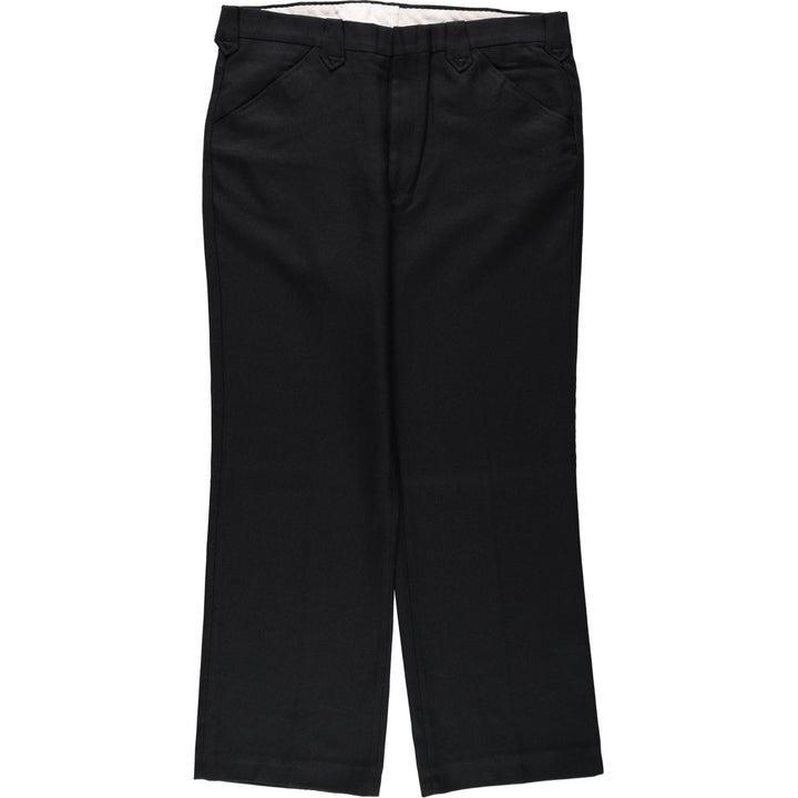 SHEPLERS slacks pants, made in USA, men's size W36 (approx.), vintage. polyester black type Vintage Second Hand