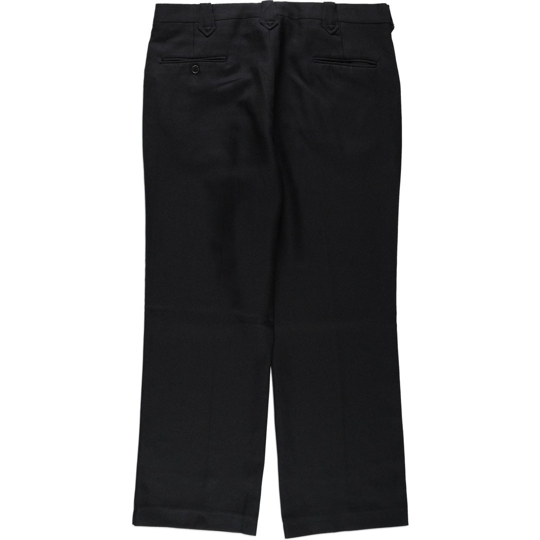 SHEPLERS slacks pants, made in USA, men's size W36 (approx.), vintage. polyester black type Vintage Second Hand