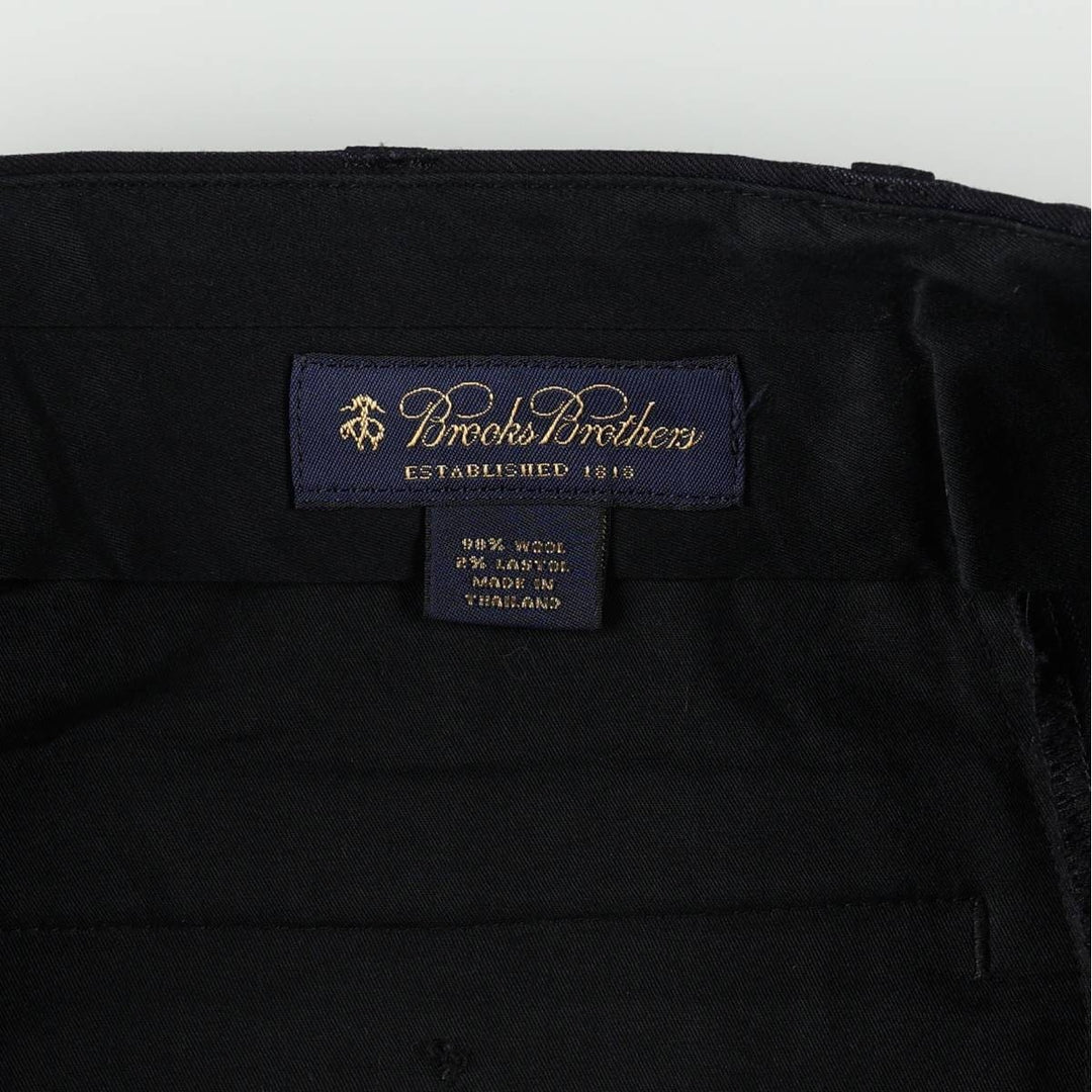 Brooks Brothers ESTABLISHED 1818 One-Pleat Stripe Pattern Wool Trousers, Men's Size W32 (approx.) wool black type Vintage Second Hand