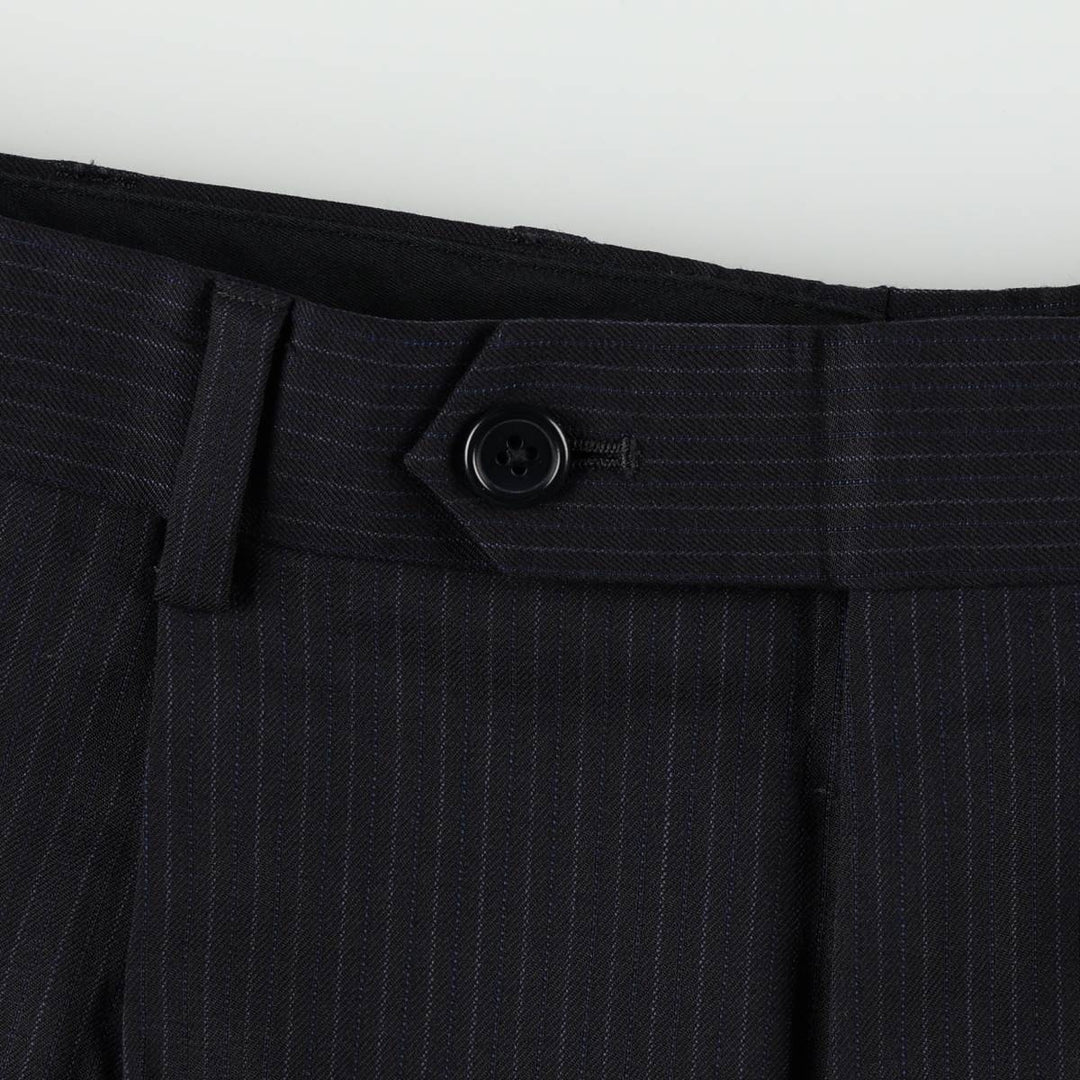 Brooks Brothers ESTABLISHED 1818 One-Pleat Stripe Pattern Wool Trousers, Men's Size W32 (approx.) wool black type Vintage Second Hand