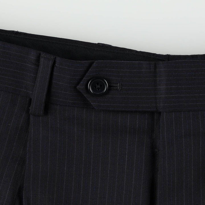 Brooks Brothers ESTABLISHED 1818 One-Pleat Stripe Pattern Wool Trousers, Men's Size W32 (approx.) wool black type Vintage Second Hand