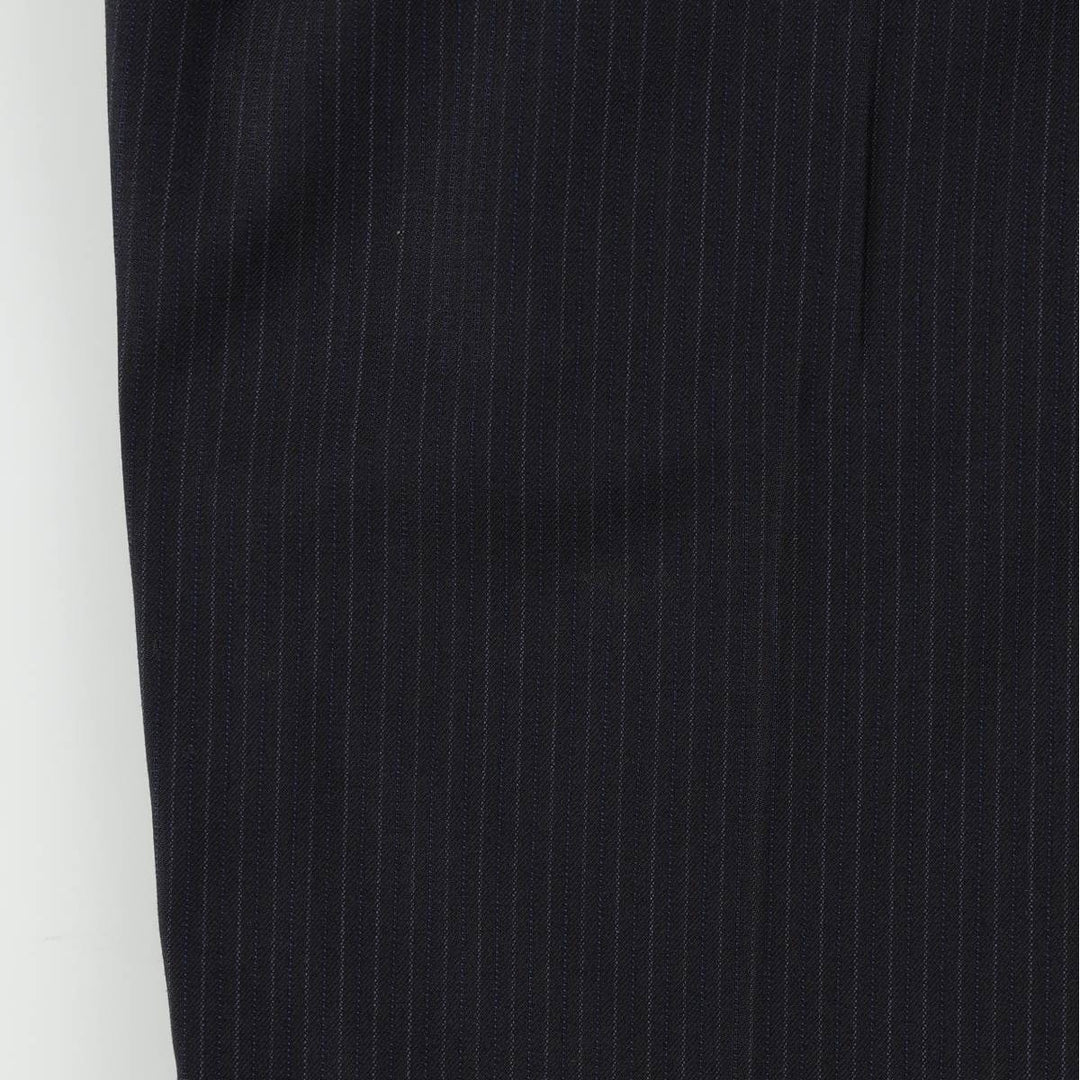 Brooks Brothers ESTABLISHED 1818 One-Pleat Stripe Pattern Wool Trousers, Men's Size W32 (approx.) wool black type Vintage Second Hand