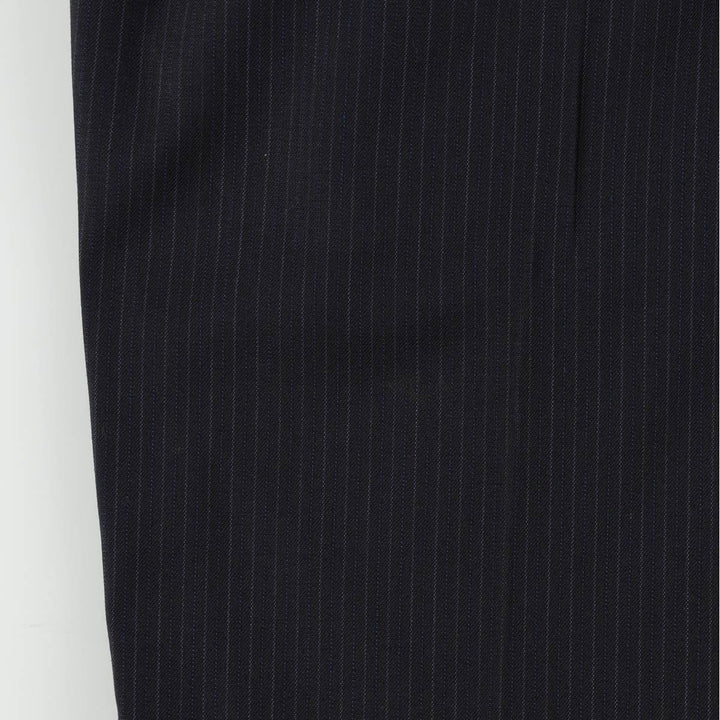 Brooks Brothers ESTABLISHED 1818 One-Pleat Stripe Pattern Wool Trousers, Men's Size W32 (approx.) wool black type Vintage Second Hand