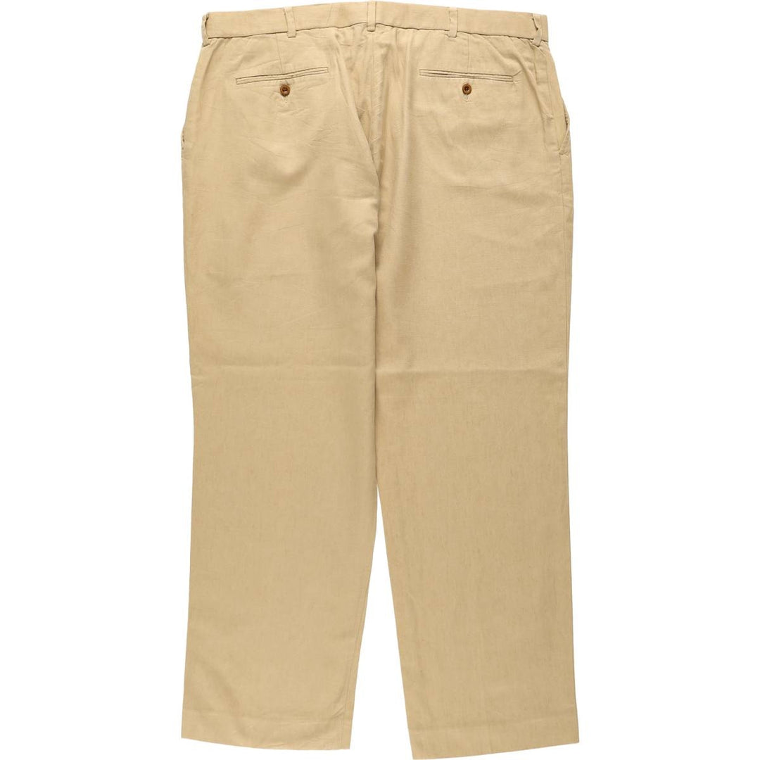 Ralph Lauren POLO by Ralph Lauren linen pants/slacks, men's size W39 (approx.) linen Beige type Vintage Second Hand