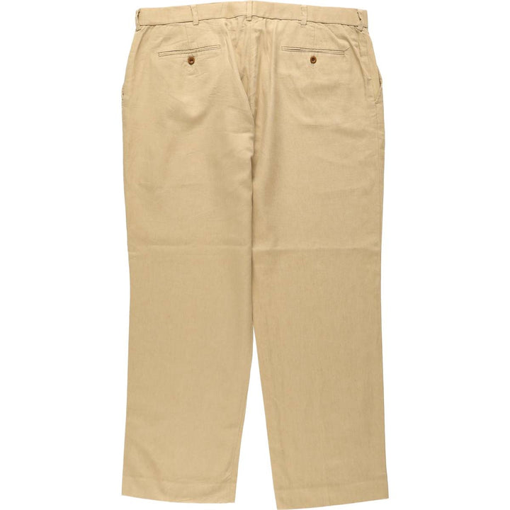 Ralph Lauren POLO by Ralph Lauren linen pants/slacks, men's size W39 (approx.) linen Beige type Vintage Second Hand