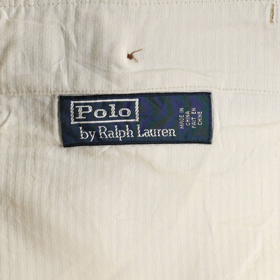 Ralph Lauren POLO by Ralph Lauren linen pants/slacks, men's size W39 (approx.) linen Beige type Vintage Second Hand
