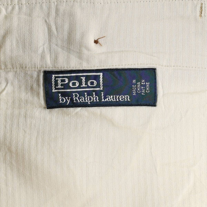 Ralph Lauren POLO by Ralph Lauren linen pants/slacks, men's size W39 (approx.) linen Beige type Vintage Second Hand