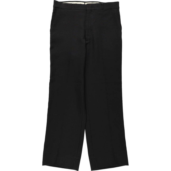 70s-80'S HIGGINS Gemini slacks, made in USA, men's size W32 (approx.) unclear black type Vintage Second Hand