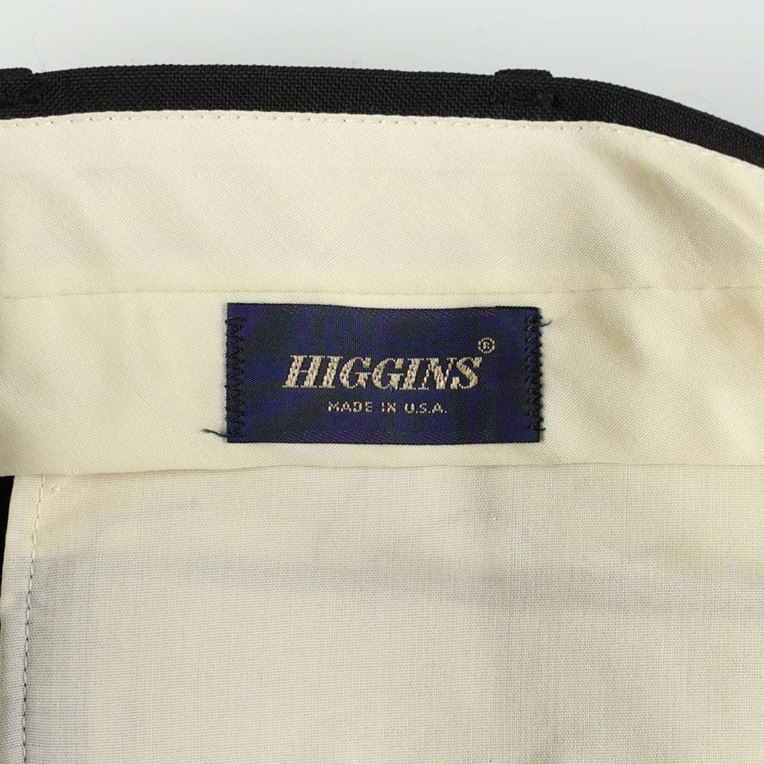 70s-80'S HIGGINS Gemini slacks, made in USA, men's size W32 (approx.) unclear black type Vintage Second Hand