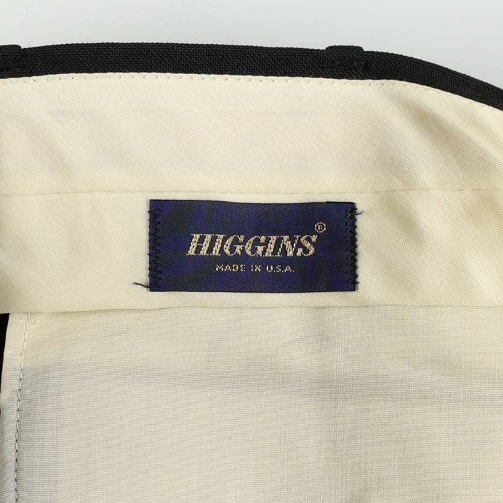 70s-80'S HIGGINS Gemini slacks, made in USA, men's size W32 (approx.) unclear black type Vintage Second Hand