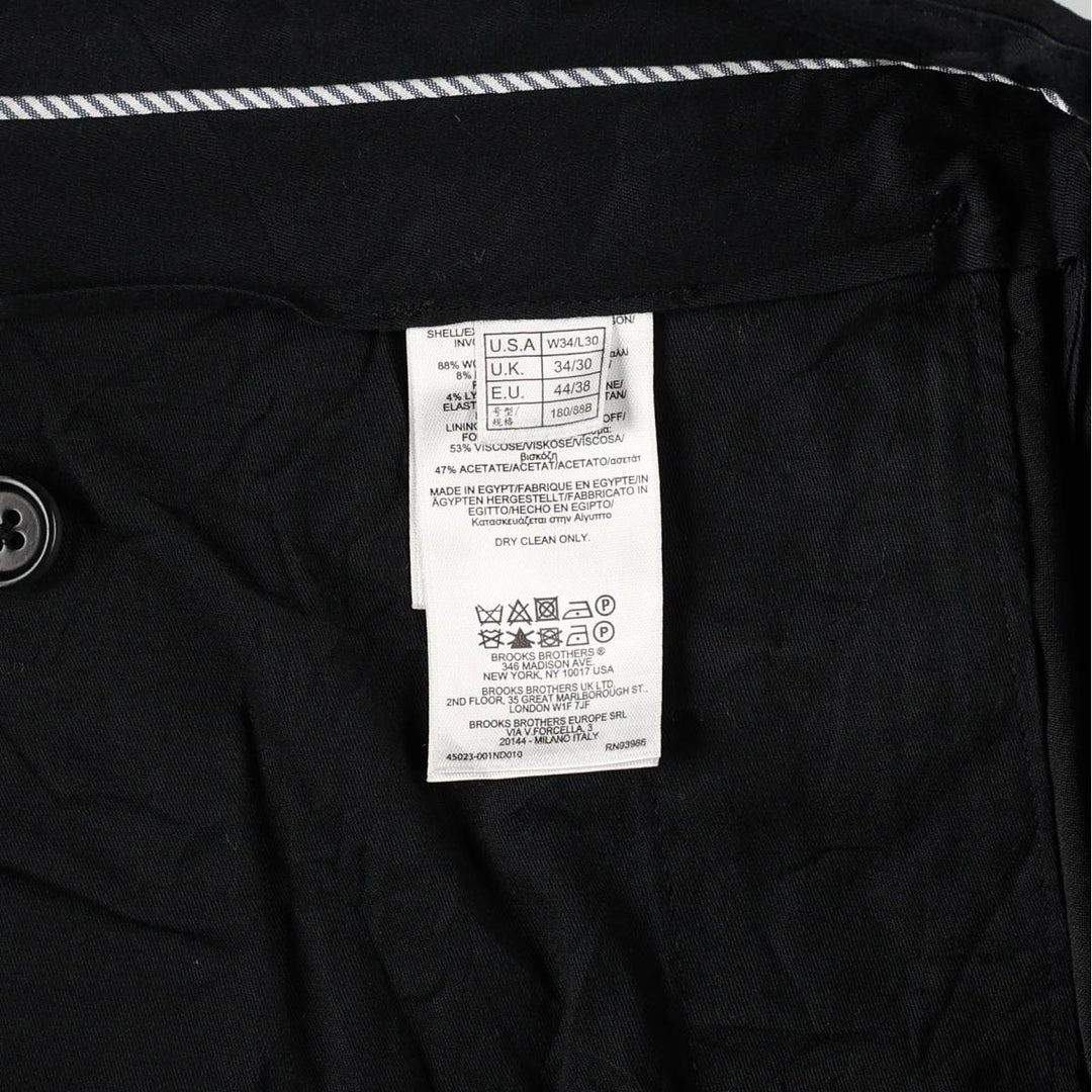 Brooks Brothers Madison Fit wool trousers, men's size W35 (approx.) wool black type Vintage Second Hand