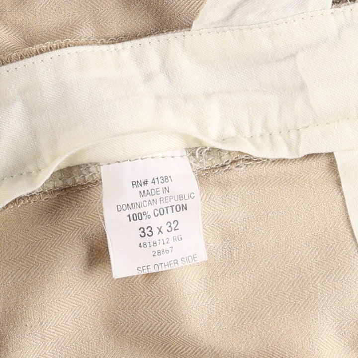 Ralph Lauren POLO by Ralph Lauren Two-Pleat Herringbone Slacks Pants, Men's Size W33 (approx.) cotton Beige type Vintage Second Hand
