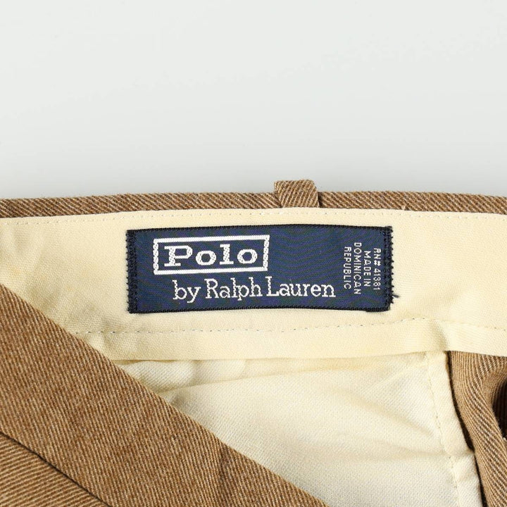 Ralph Lauren POLO by Ralph Lauren slacks pants, men's size W36 (approx.) polyester brown type Vintage Second Hand