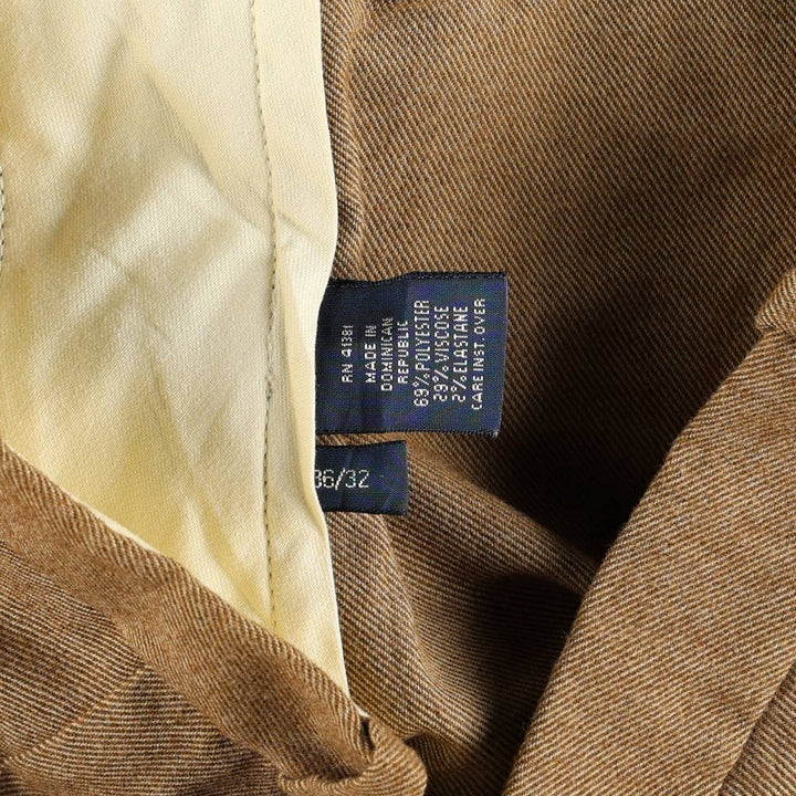 Ralph Lauren POLO by Ralph Lauren slacks pants, men's size W36 (approx.) polyester brown type Vintage Second Hand