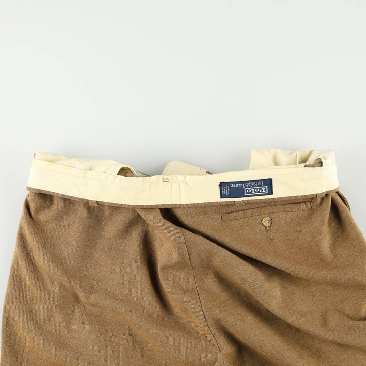 Ralph Lauren POLO by Ralph Lauren slacks pants, men's size W36 (approx.) polyester brown type Vintage Second Hand