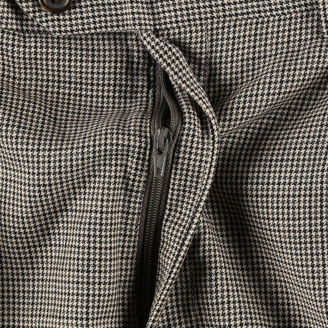 Ralph Lauren LAUREN Check Pattern Houndstooth Pattern Two-Pleat Wool Trousers Slacks Men's W34 (approx.) wool black type Vintage Second Hand