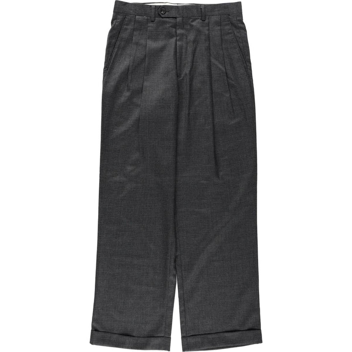 Ralph Lauren LAUREN Check Pattern Houndstooth Pattern Two-Pleat Wool Trousers Slacks Men's W31 (approx.) wool gray type Vintage Second Hand