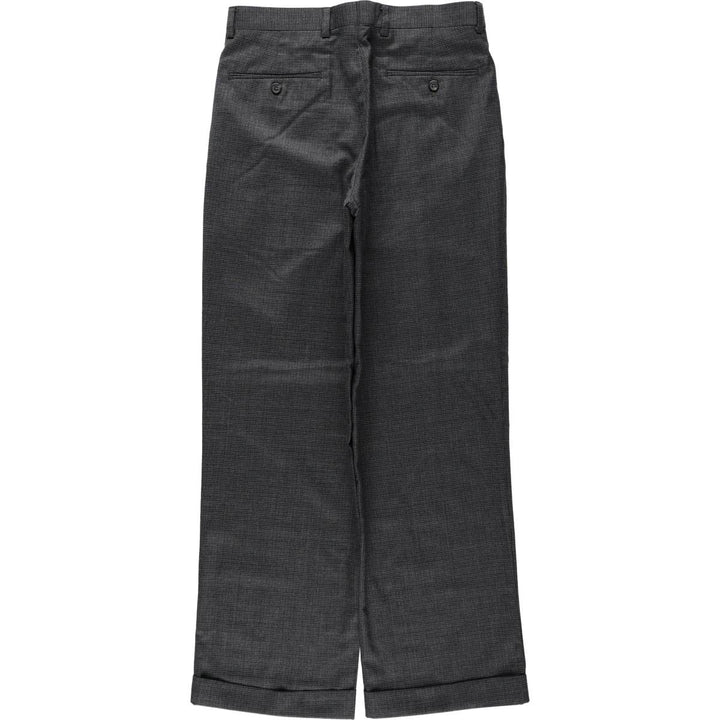 Ralph Lauren LAUREN Check Pattern Houndstooth Pattern Two-Pleat Wool Trousers Slacks Men's W31 (approx.) wool gray type Vintage Second Hand