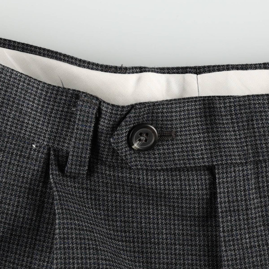 Ralph Lauren LAUREN Check Pattern Houndstooth Pattern Two-Pleat Wool Trousers Slacks Men's W31 (approx.) wool gray type Vintage Second Hand