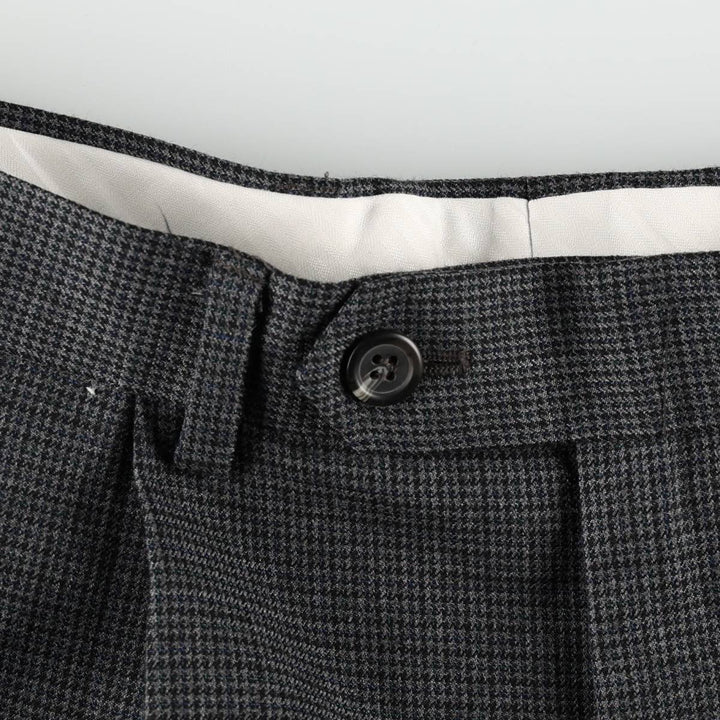 Ralph Lauren LAUREN Check Pattern Houndstooth Pattern Two-Pleat Wool Trousers Slacks Men's W31 (approx.) wool gray type Vintage Second Hand
