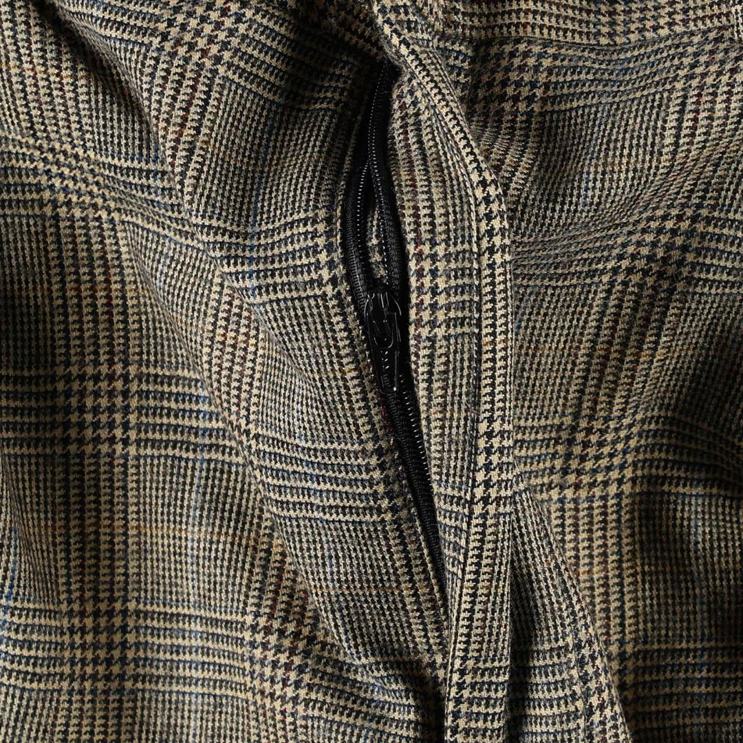 Ralph Lauren LAUREN Check Pattern Houndstooth Pattern Two-Pleat Wool Trousers Slacks Men's W34 (approx.) wool Beige type Vintage Second Hand