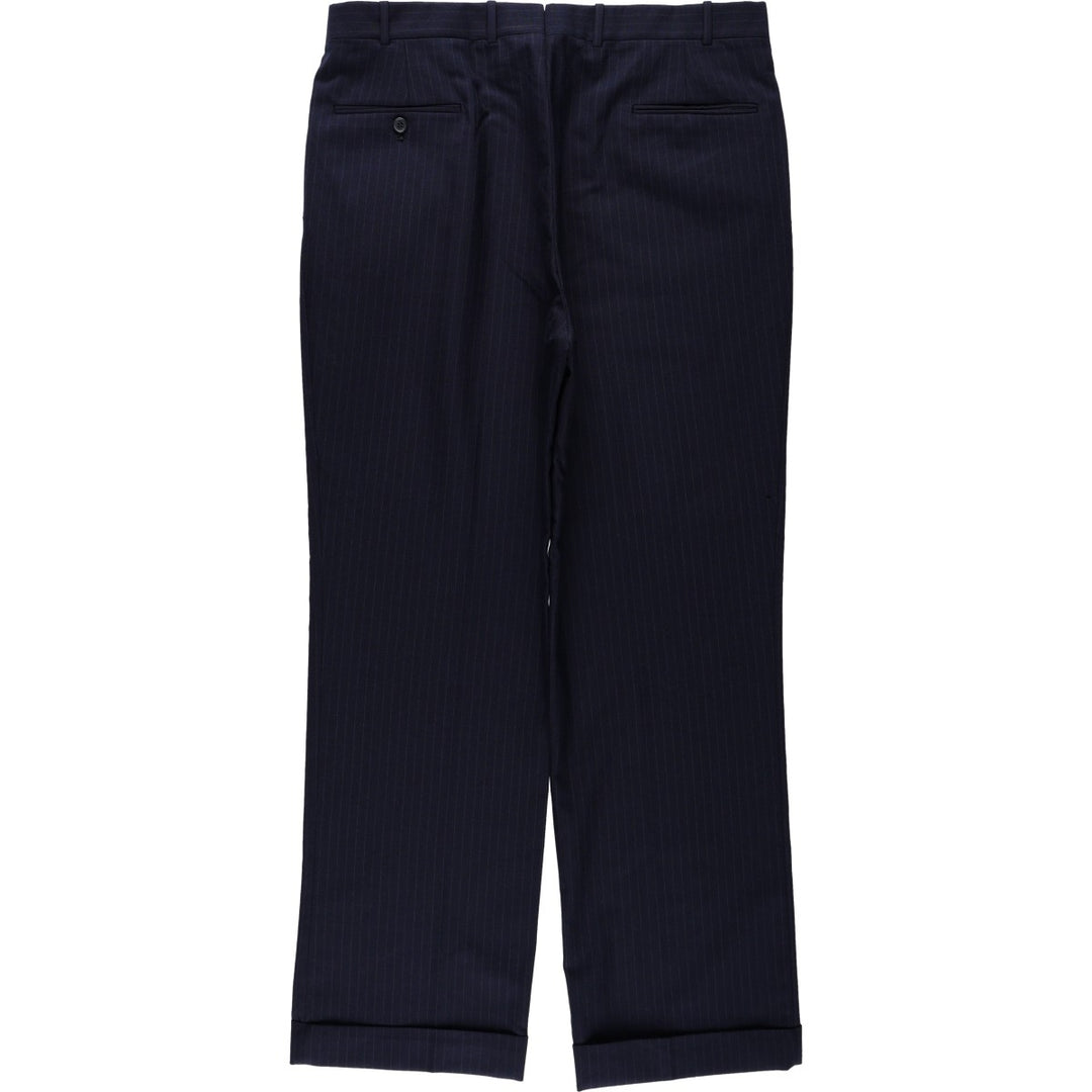 1990'S Brooks Brothers Stripe Pattern Slacks Pants, Men's W35 (approx.), Vintage unclear navy blue type Vintage Second Hand