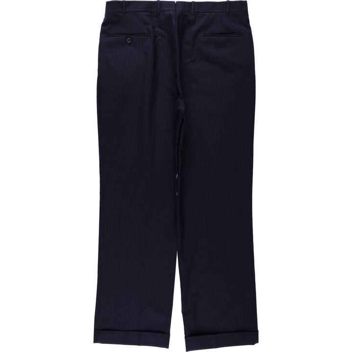 1990'S Brooks Brothers Stripe Pattern Slacks Pants, Men's W35 (approx.), Vintage unclear navy blue type Vintage Second Hand